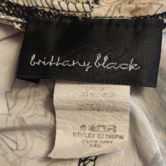 Brittany Black multicolor 3/4 sleeve blouse 1XL - Picture 5 of 6